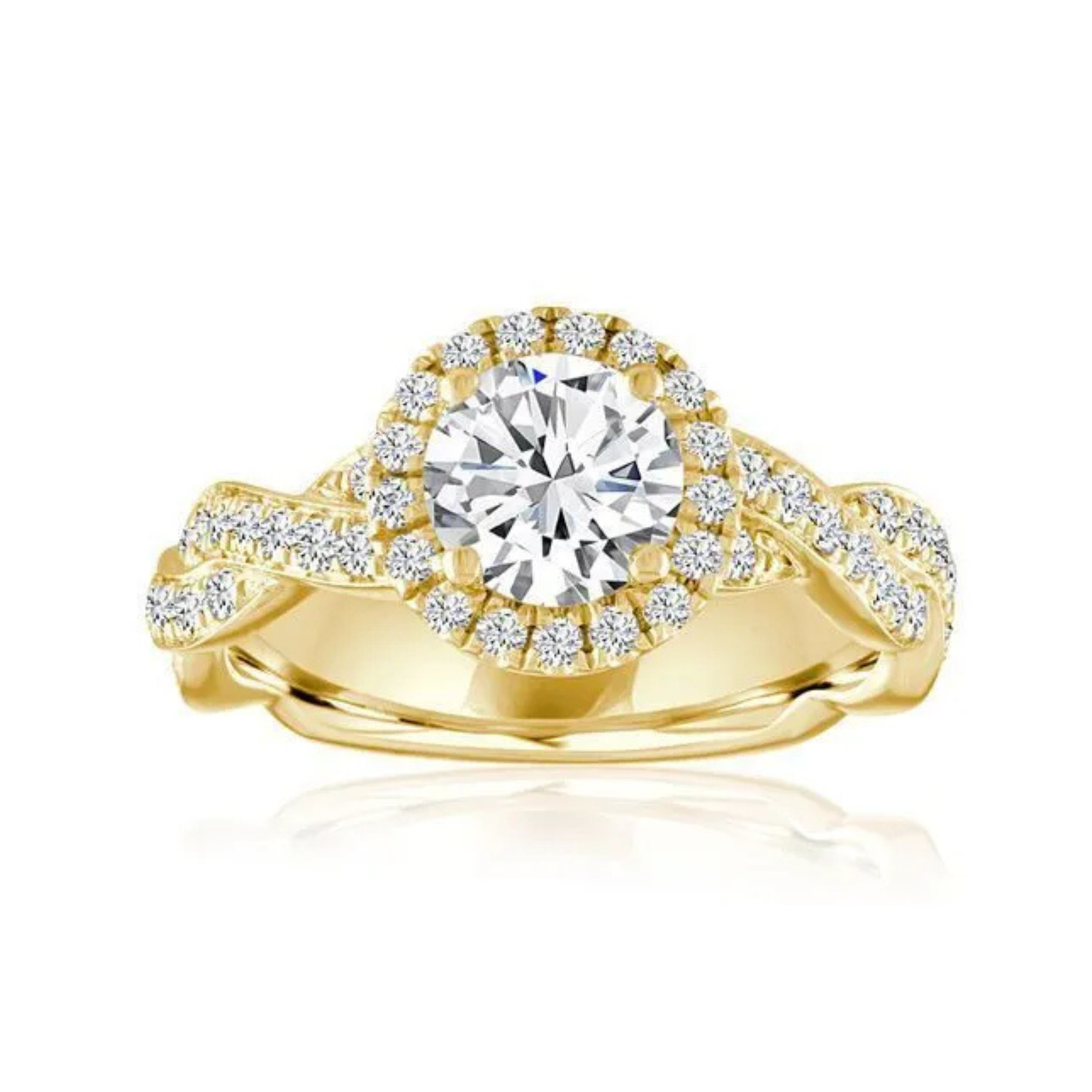 Imagine Bridal 14K Yellow Gold Round Diamond Engagment Ring 0.17ct