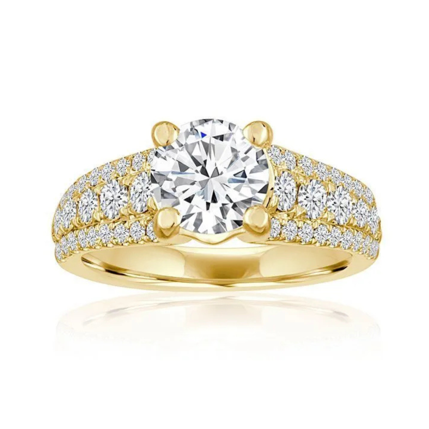 Imagine Bridal 14K Yellow Gold Round Diamond Engagement Ring 0.75ct