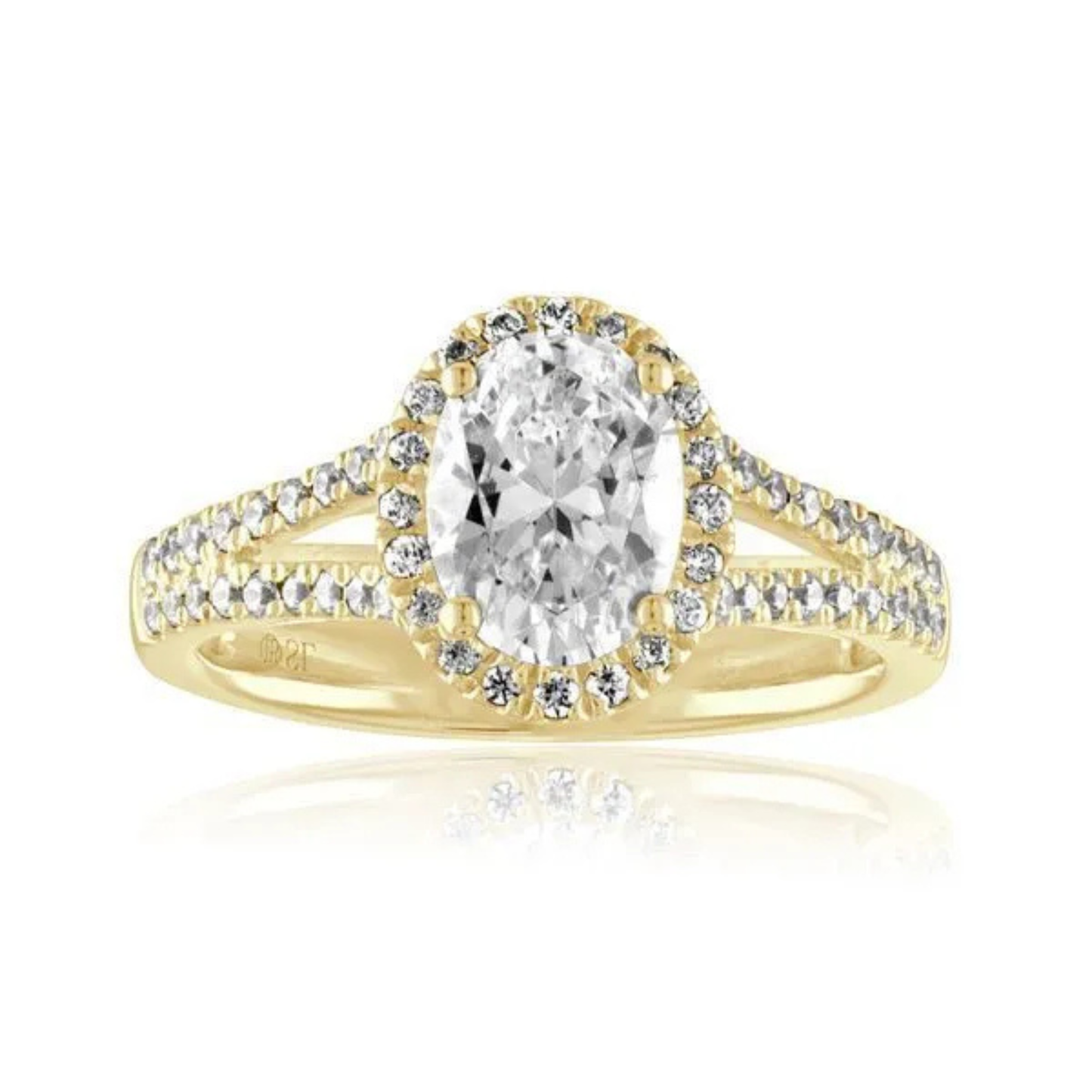 Imagine Bridal 14K Yellow Gold Oval Diamond Engagement Ring 0.33ct