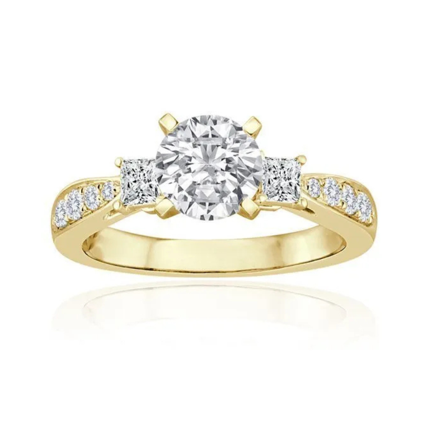 Imagine Bridal 14K Yellow Gold Princess Diamond Engagement Ring 0.25ct