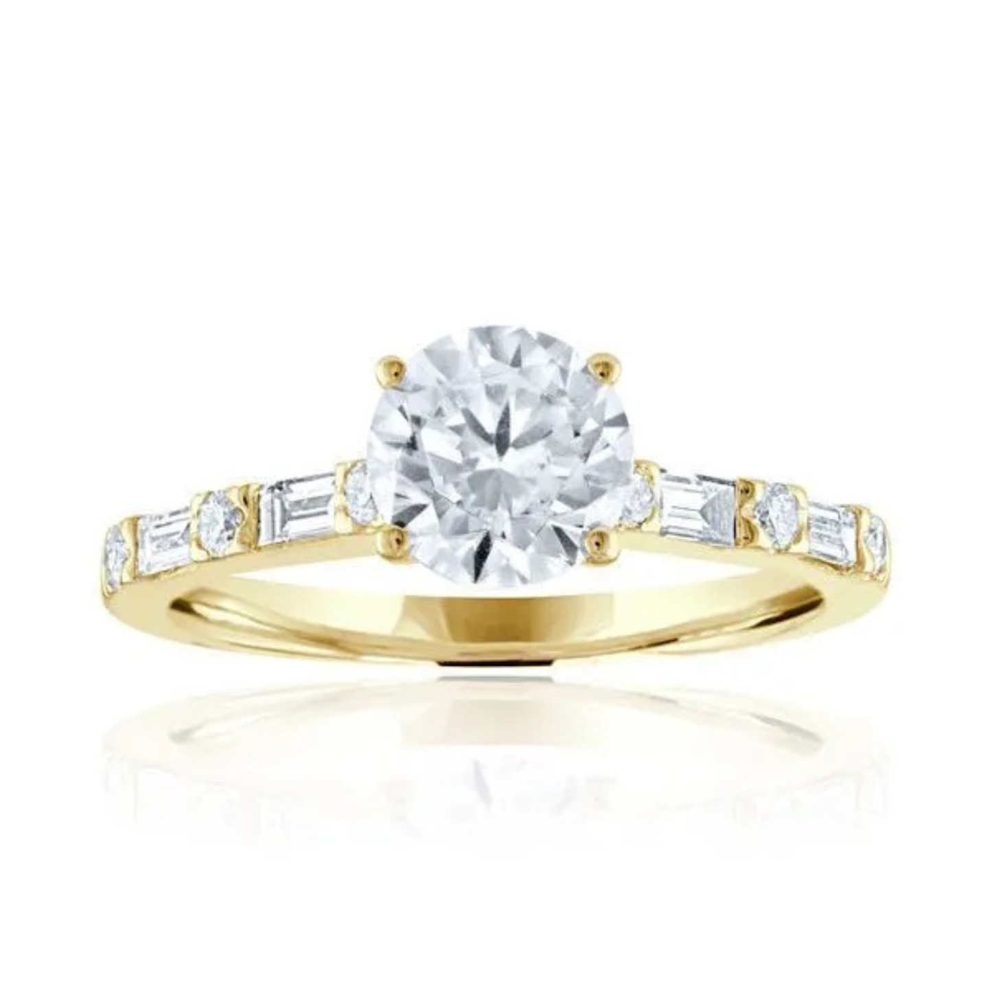 Imagine Bridal 14K Yellow Gold Round Diamond Engagement Ring 0.20ct