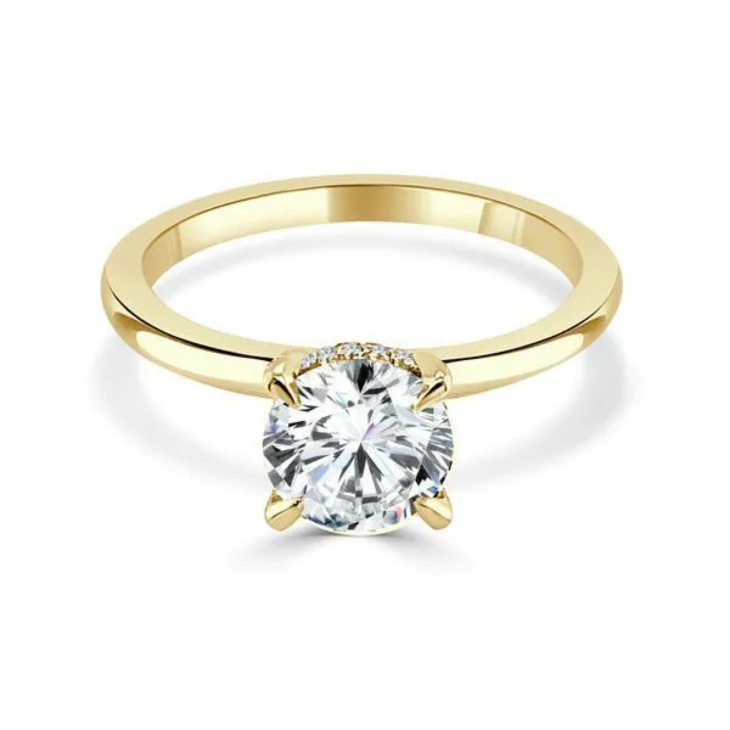 Imagine Bridal 14K Yellow Gold Round Diamond Engagement Ring 1.05ct