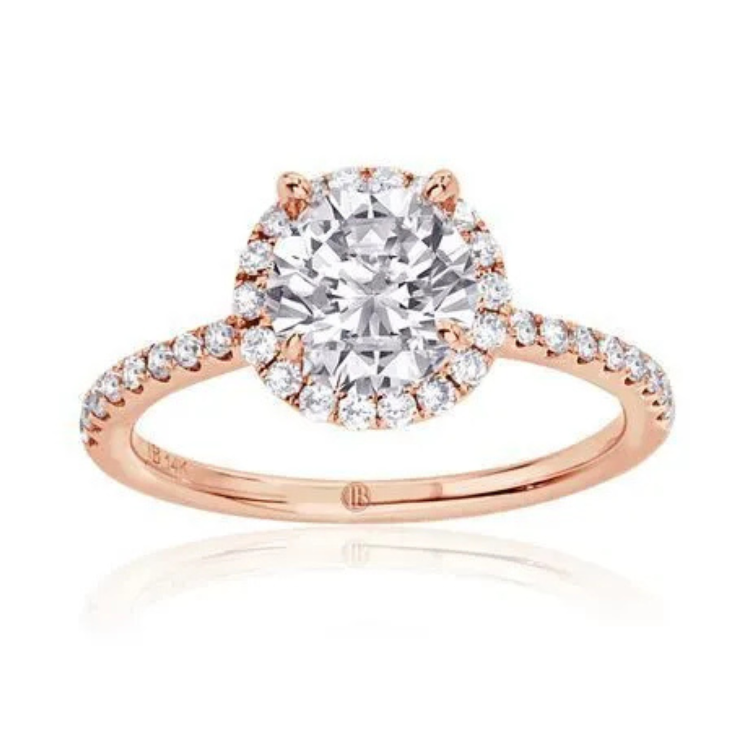 Imagine Bridal 14K Rose Gold Round Diamond Engagement Ring 0.40ct
