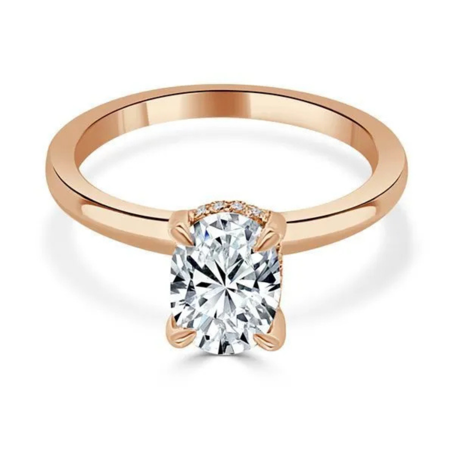 Imagine Bridal 14K Rose Gold Oval Diamond Engagement Ring 1.00ct