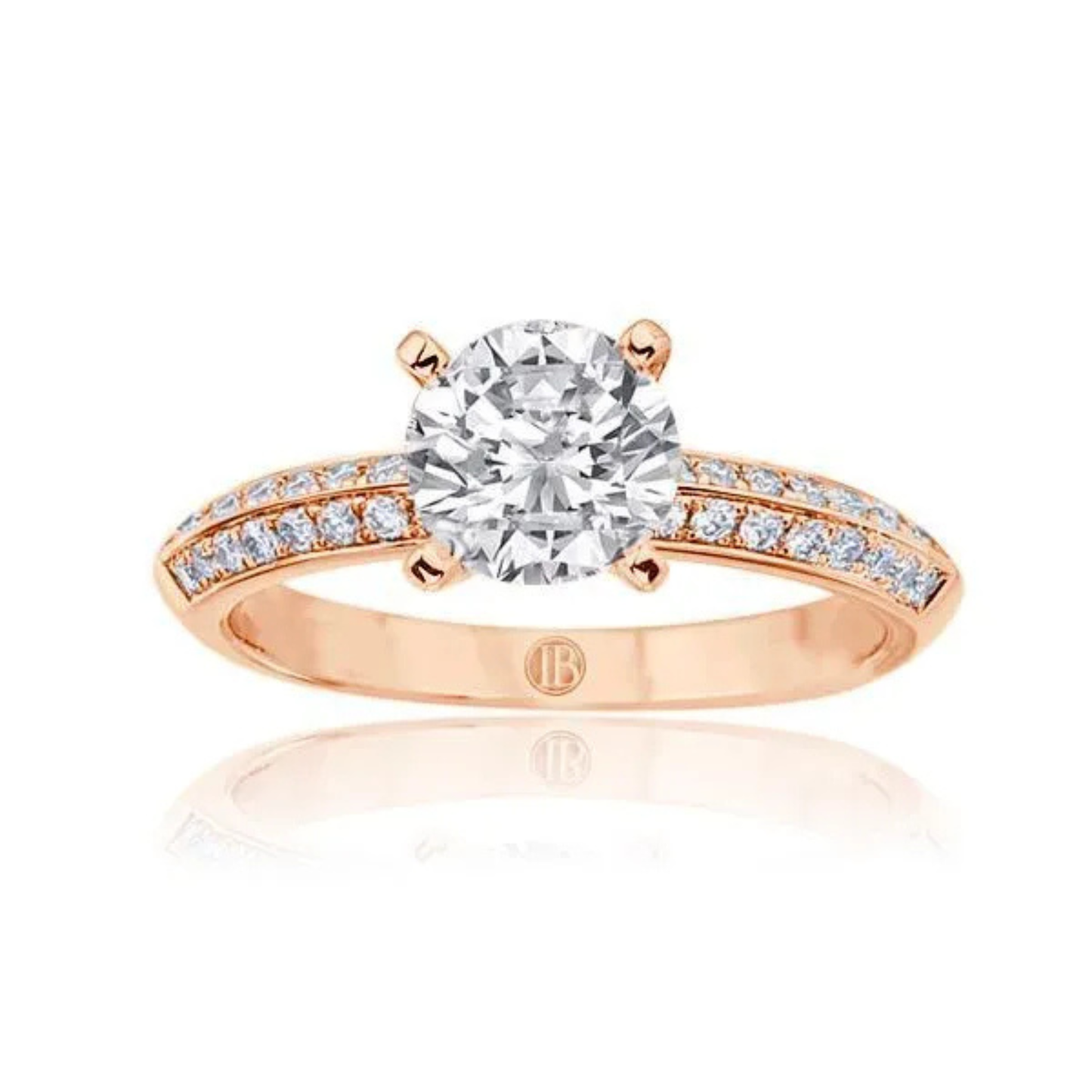 Imagine Bridal 14K Rose Gold Round Diamond Engagement Ring 0.20ct