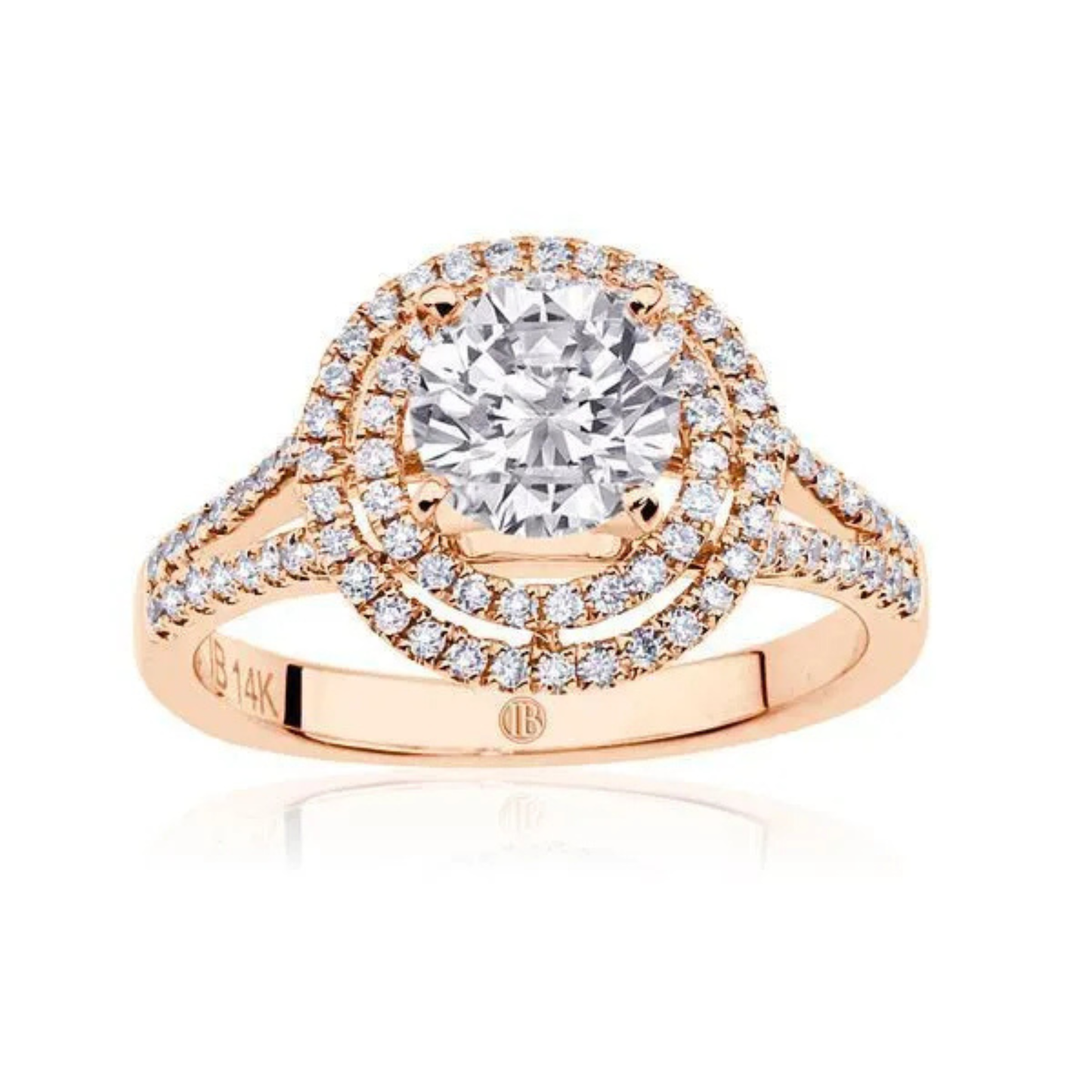 Imagine Bridal 14K Rose Gold Round Diamond Engagement Ring 0.33ct