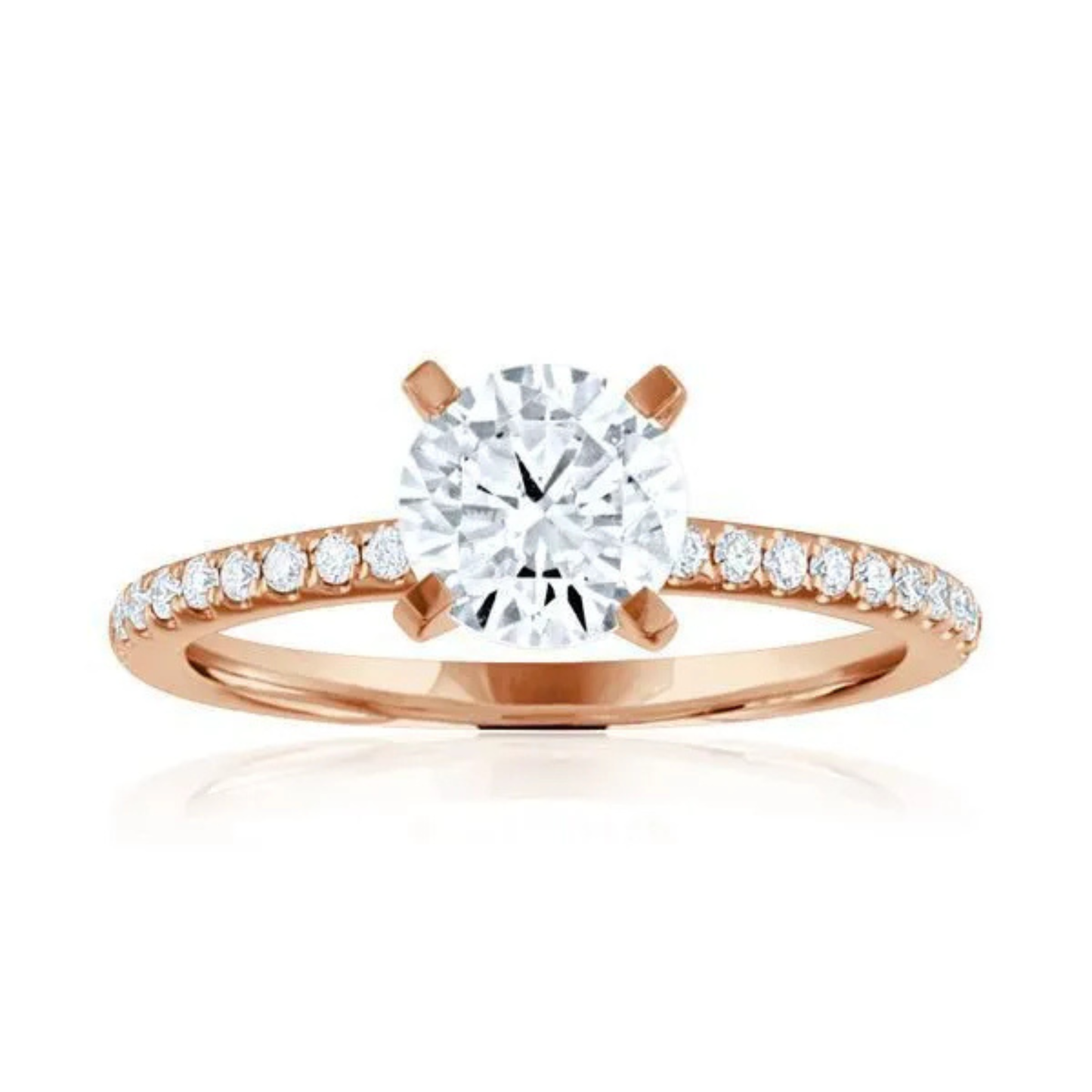 Imagine Bridal 14K Rose Gold Round Diamond Engagement Ring 0.50ct