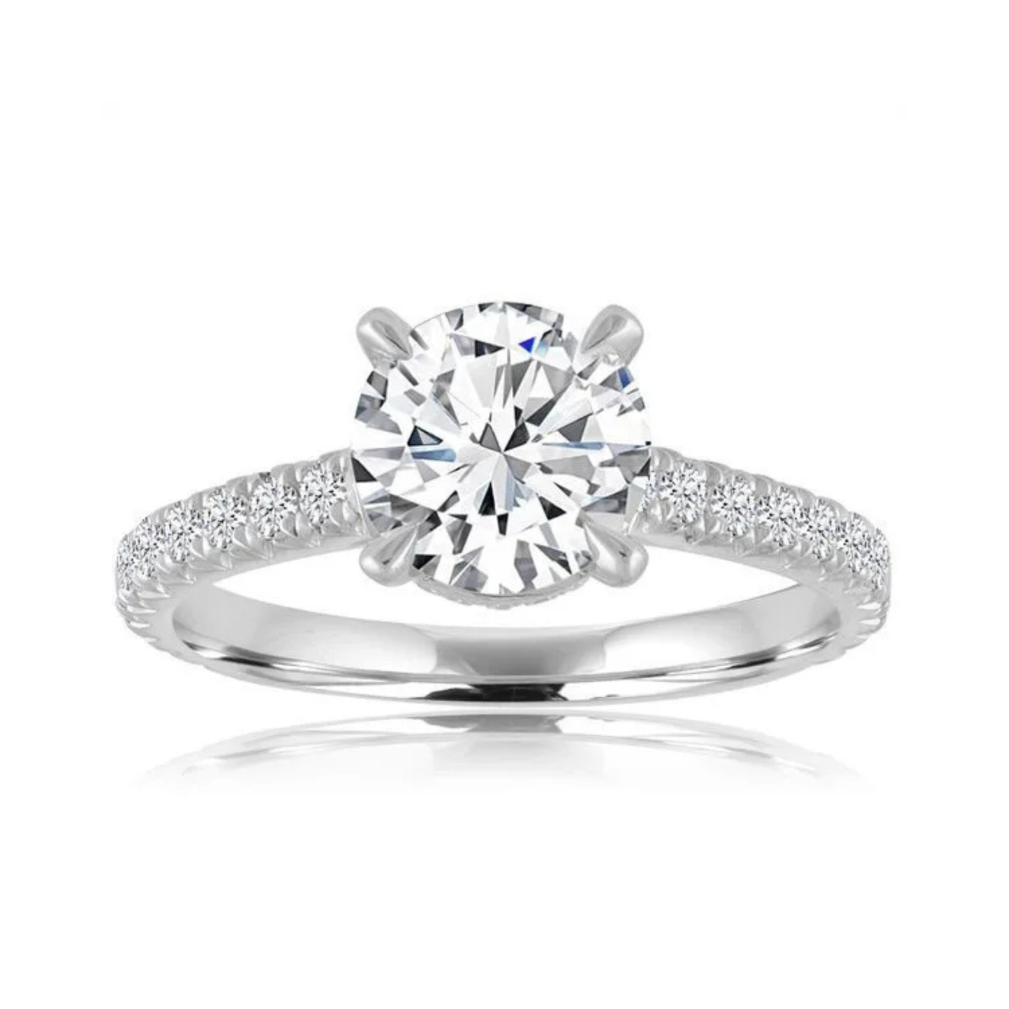 Imagine Bridal 14K White Gold Cushion Diamond Engagement Ring 0.50ct