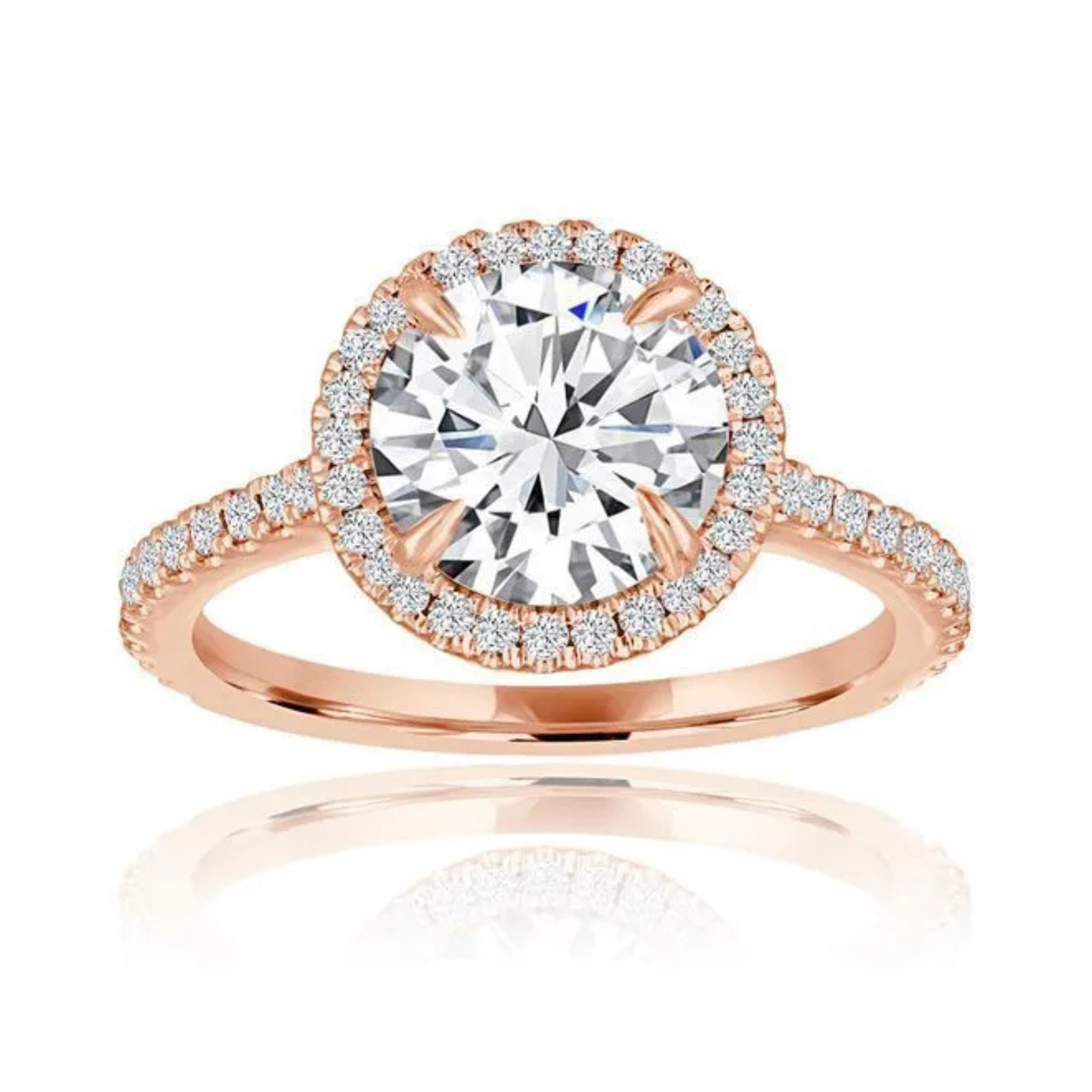 Imagine Bridal 14K Rose Gold Round Diamond Engagement Ring 0.33ct