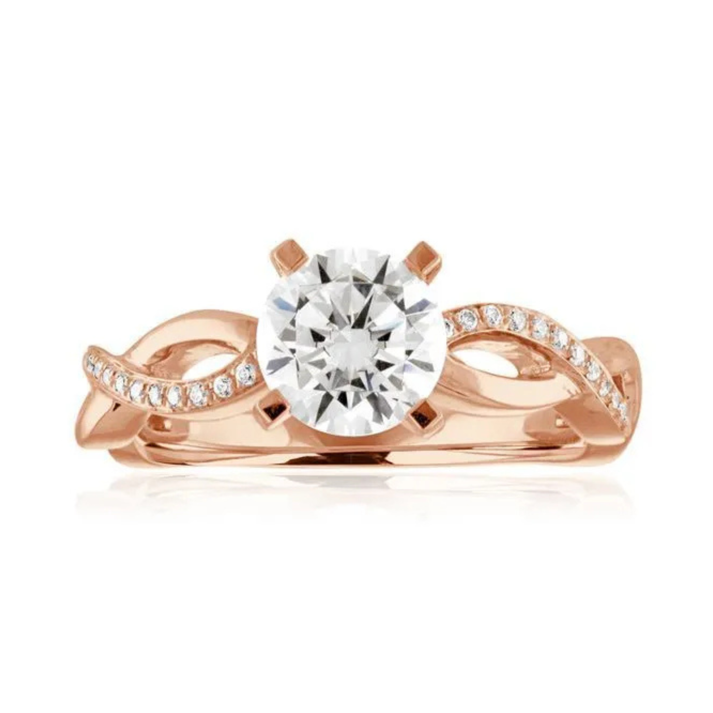 Imagine Bridal 14K Rose Gold Round Diamond Engagement Ring 0.17ct