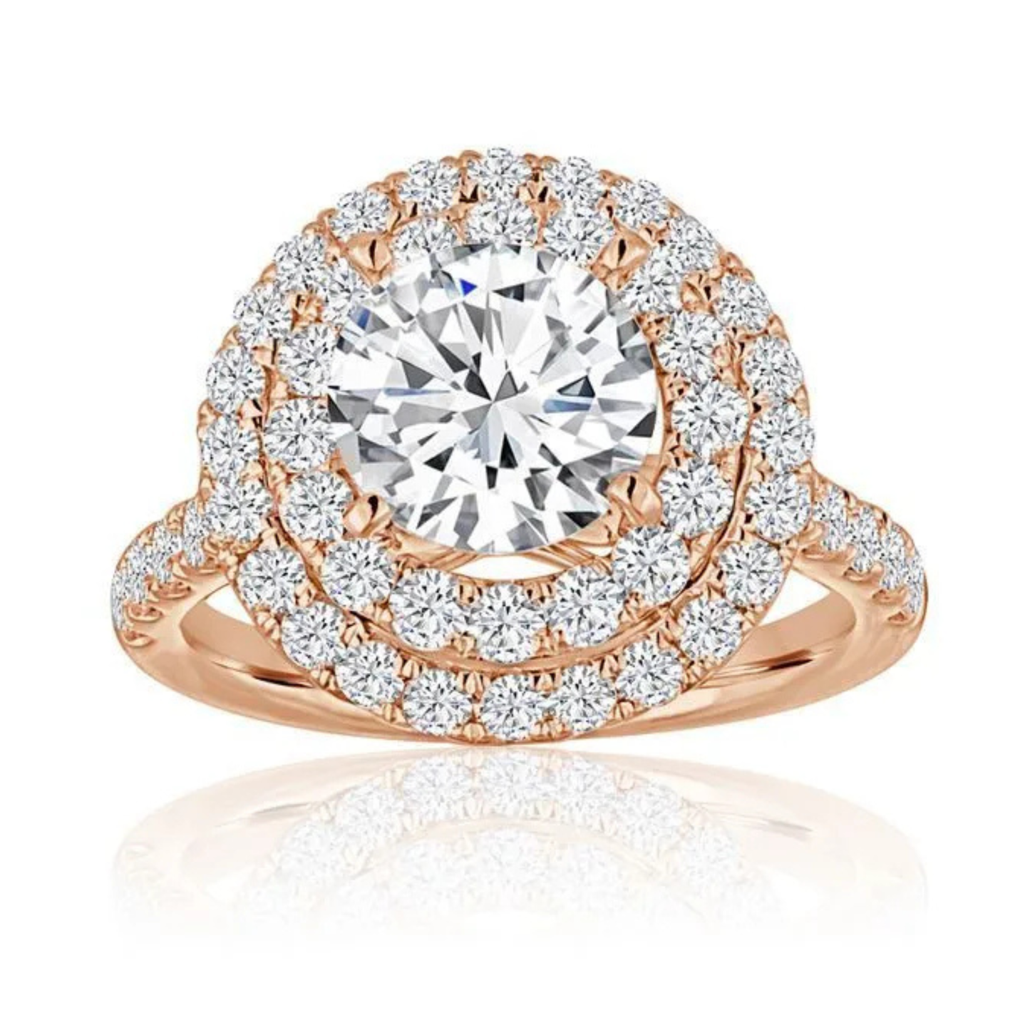 Imagine Bridal 14K Rose Gold Round Diamond Engagement Ring 1.25ct
