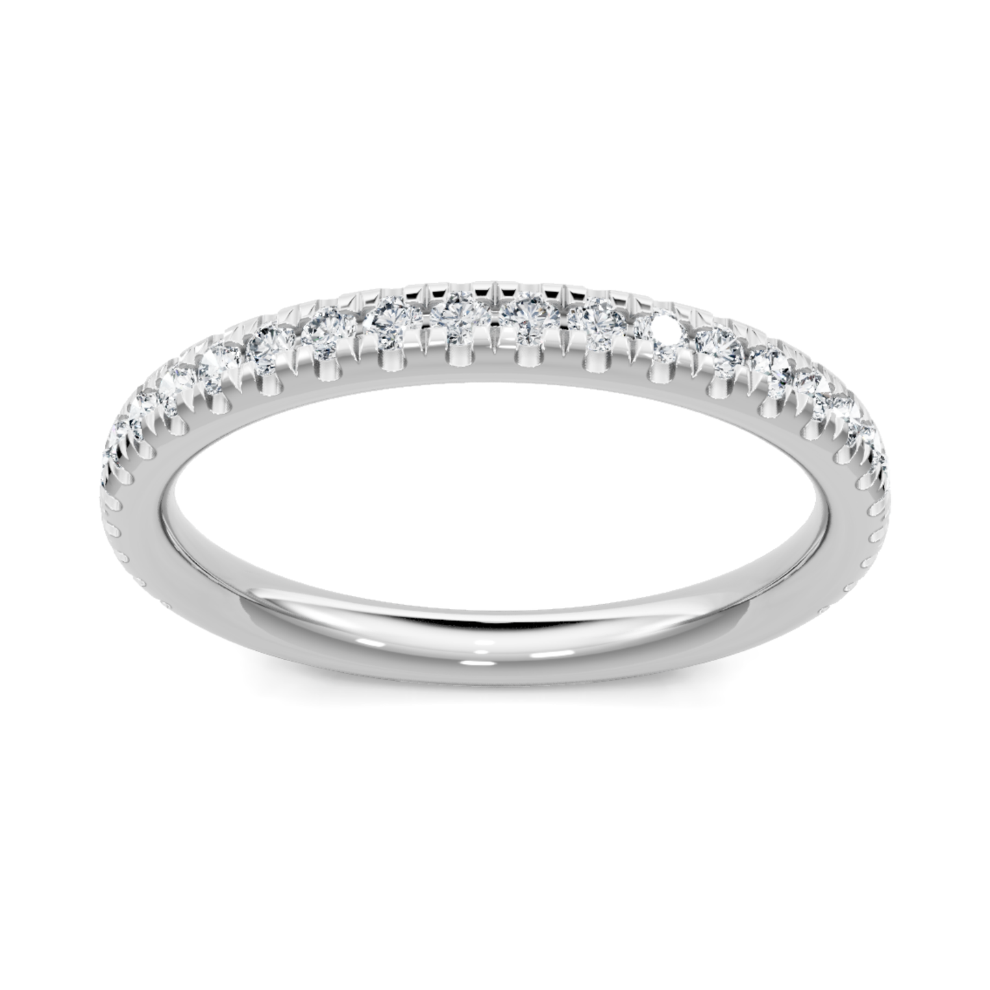 Imagine Bridal 14K White Gold Round Diamond Comfort Fit Wedding Band 0.50ct