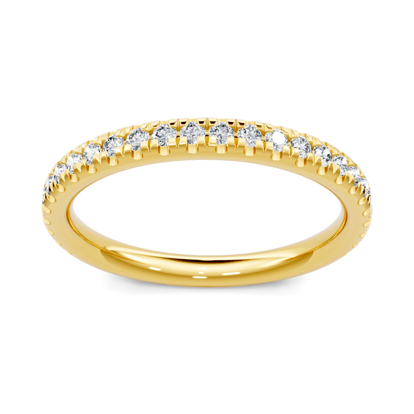 Imagine Bridal 14K Yellow Gold Round Diamond Comfort Fit Wedding Band 0.50ct