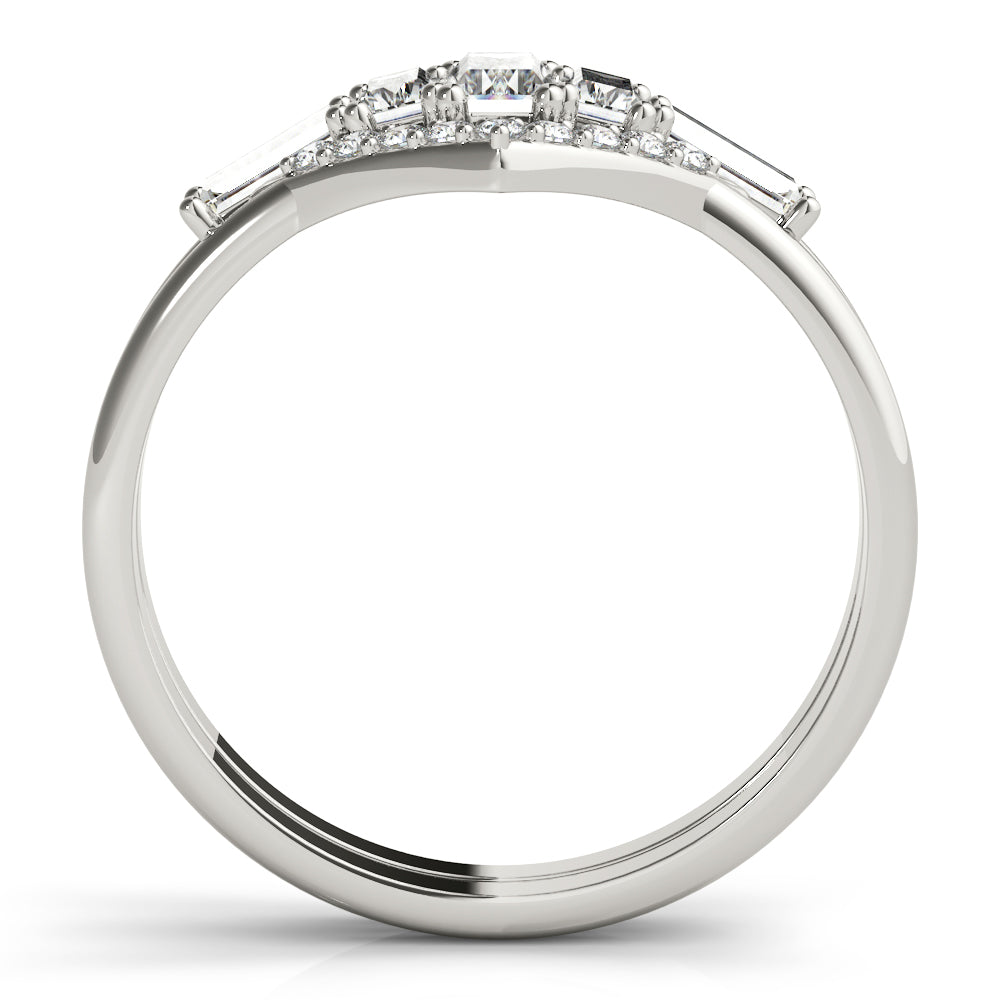 Fashion Ring Round & Straight Baguette - View 4