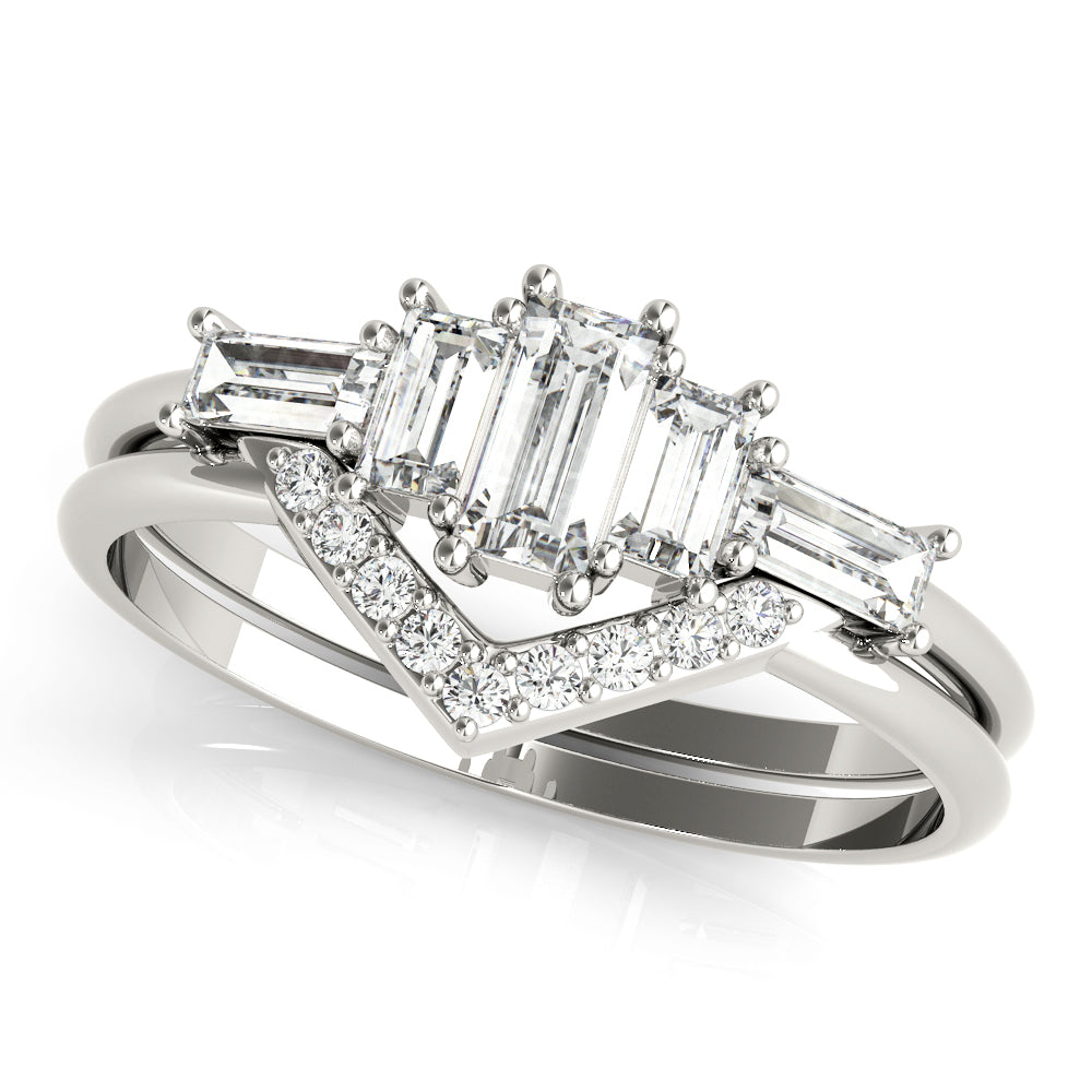 Fashion Ring Round & Straight Baguette