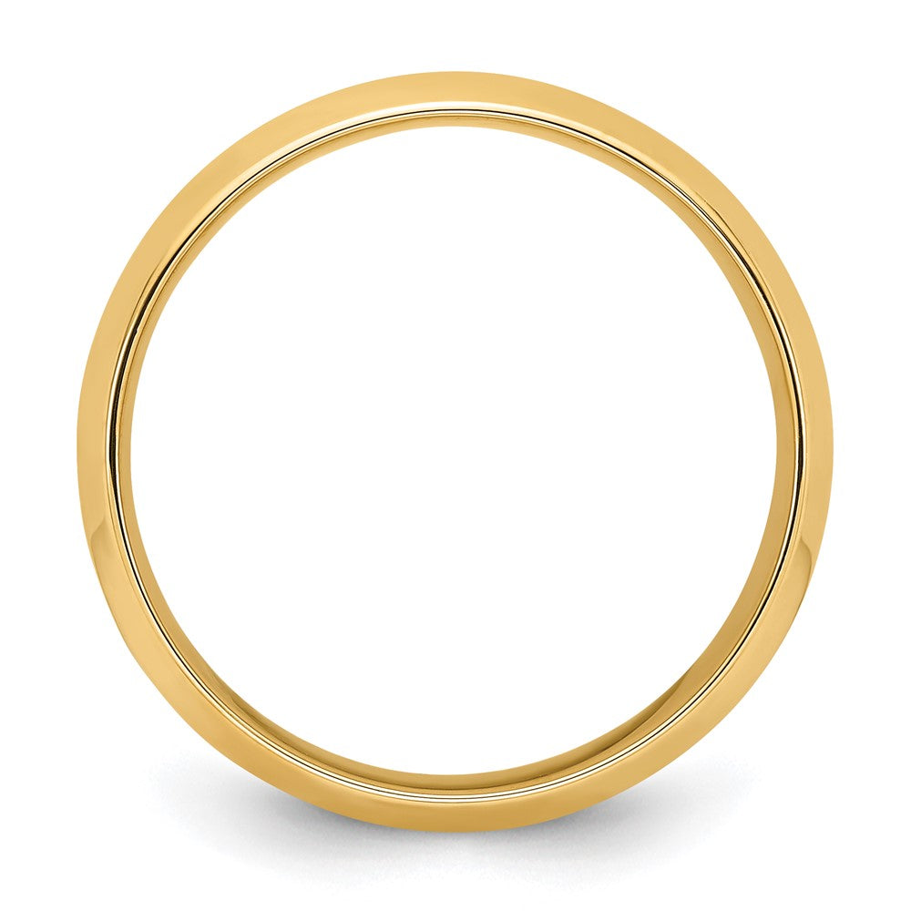 14k Yellow Gold 8mm Beveled Edge Comfort Fit Wedding Band Size 11 - View 2