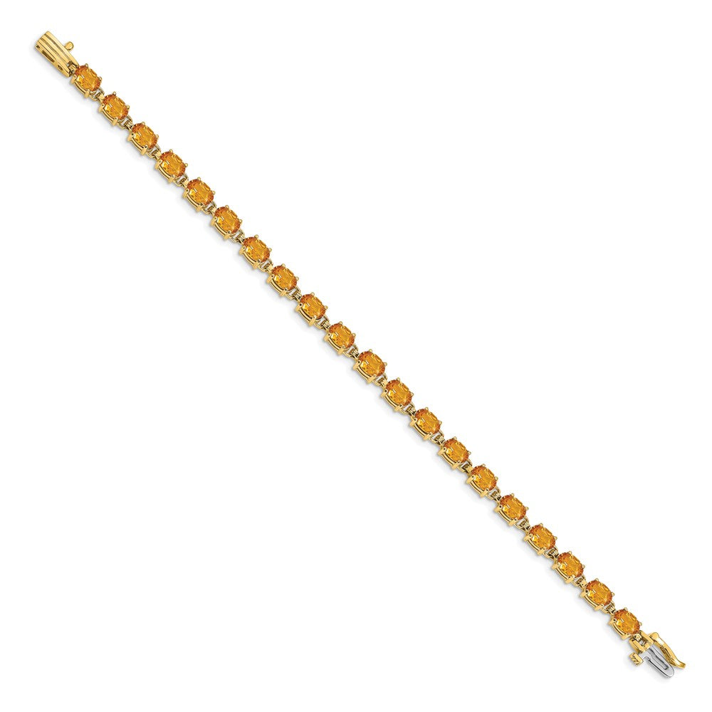 14k Complete 6x4mm Oval Citrine 7 inch Bracelet - View 2