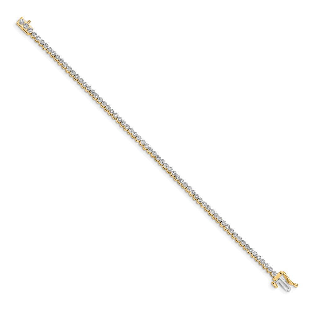 14k Complete 1/2 carat Diamond Illusion Setting 7 inch Tennis Bracelet - View 2