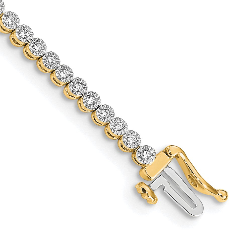 14k Complete 1/2 carat Diamond Illusion Setting 7 inch Tennis Bracelet - View 1