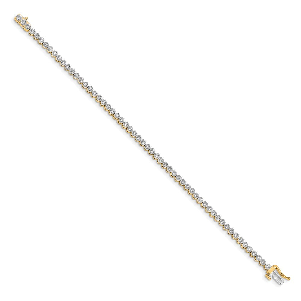 14k Complete 1 carat Diamond Illusion Setting 7 inch Tennis Bracelet - View 2