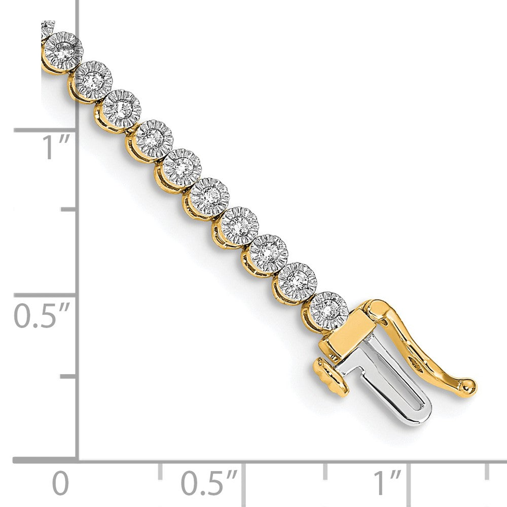 14k Complete 1 carat Diamond Illusion Setting 7 inch Tennis Bracelet - View 3