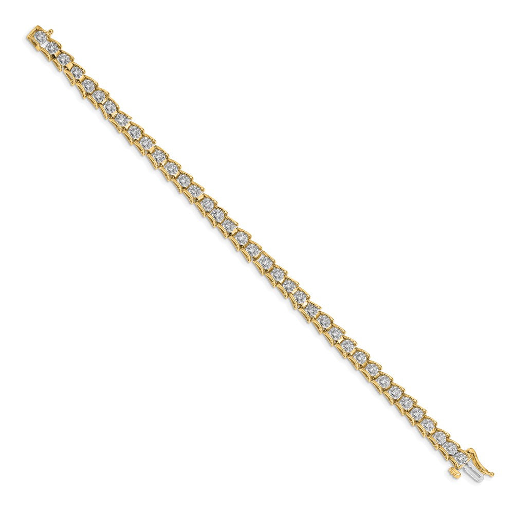 14k Complete 5/8 carat Diamond Illusion Setting 7 inch Tennis Bracelet - View 2