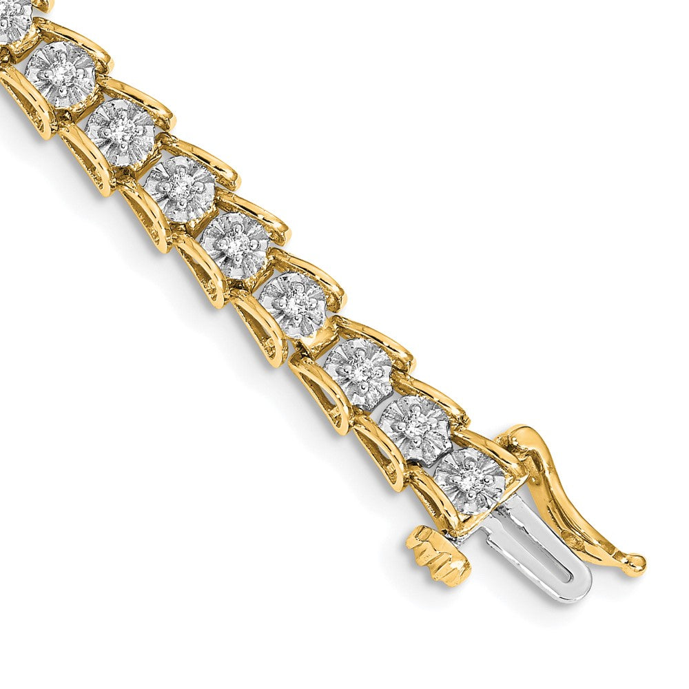 14k Complete 5/8 carat Diamond Illusion Setting 7 inch Tennis Bracelet - View 1