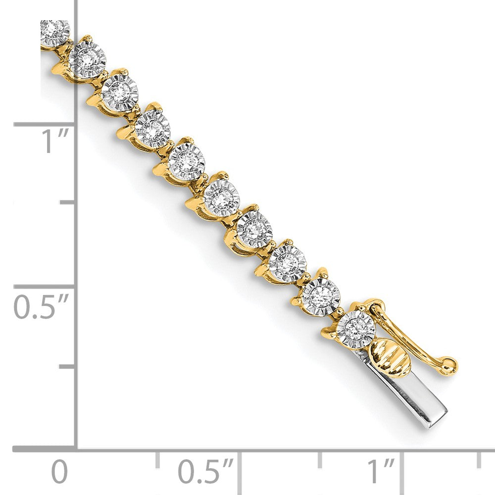 14k White Gold Diamond Illusion Tennis Bracelet, 7-Inch - Image 3