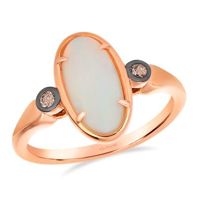 Le Vian 14K Strawberry Gold Neopolitan Opal & Nude Diamonds Oval Ring BVXV53