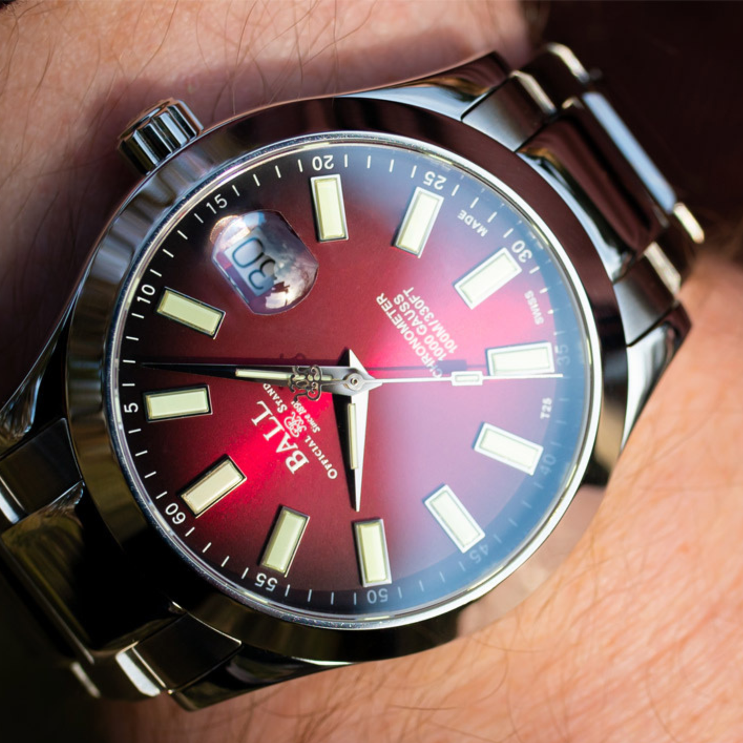 BALL Engineer III Marvelight Burgundy Automatic Watch 40mm