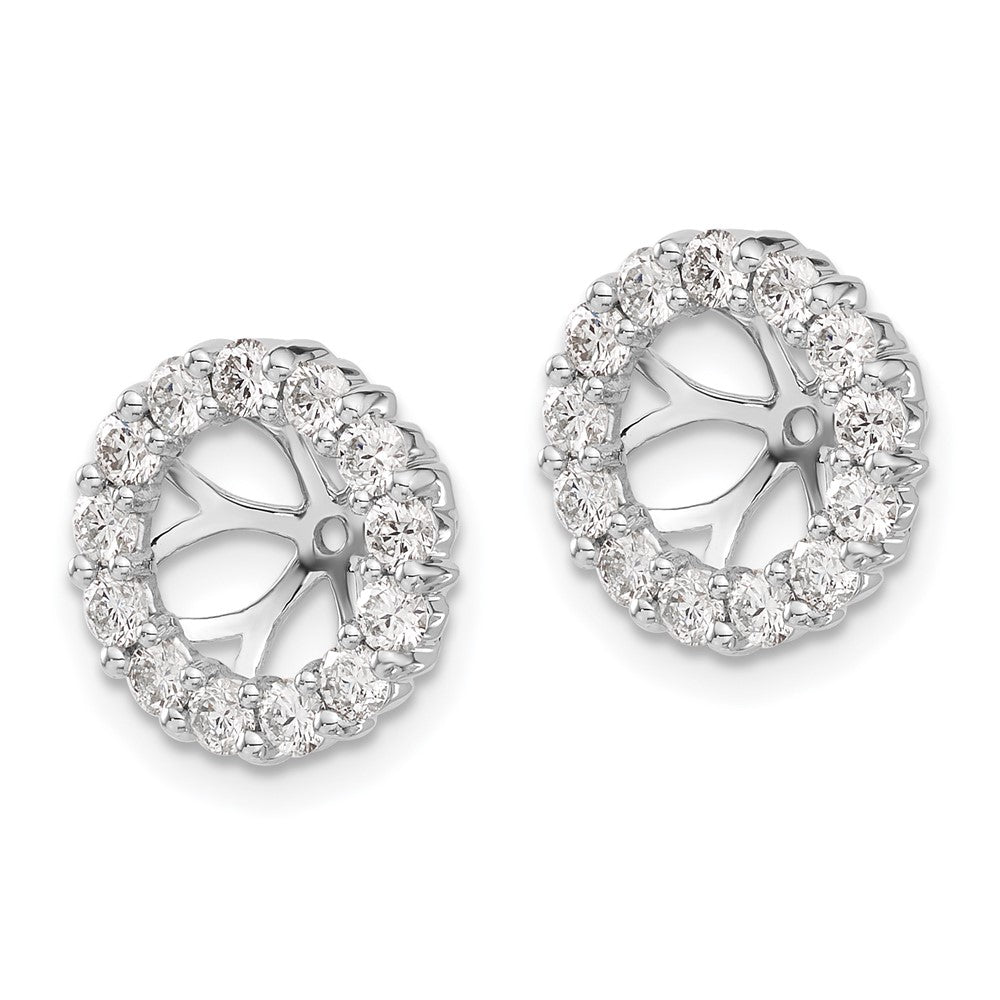 14K Gold Diamond Circle Earring Jackets - Image 2