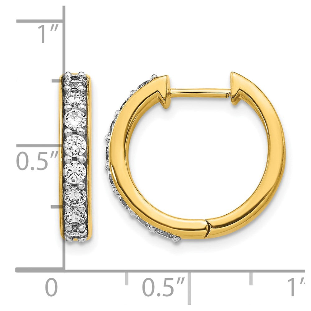 14k 3/4 carat Diamond Hinged Hoop Earrings