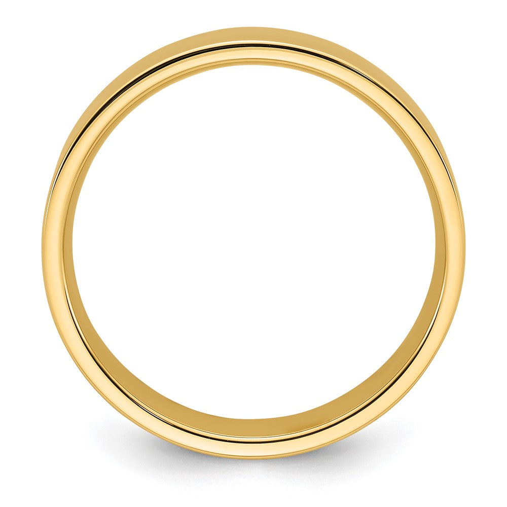 14k Yellow Gold 10mm Standard Weight Flat Comfort Fit Wedding Band Size 8 - View 2
