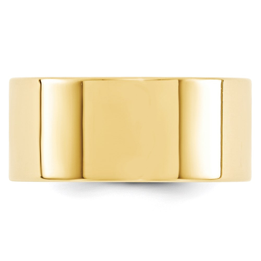 14k Yellow Gold 10mm Standard Weight Flat Comfort Fit Wedding Band Size 7 - View 3