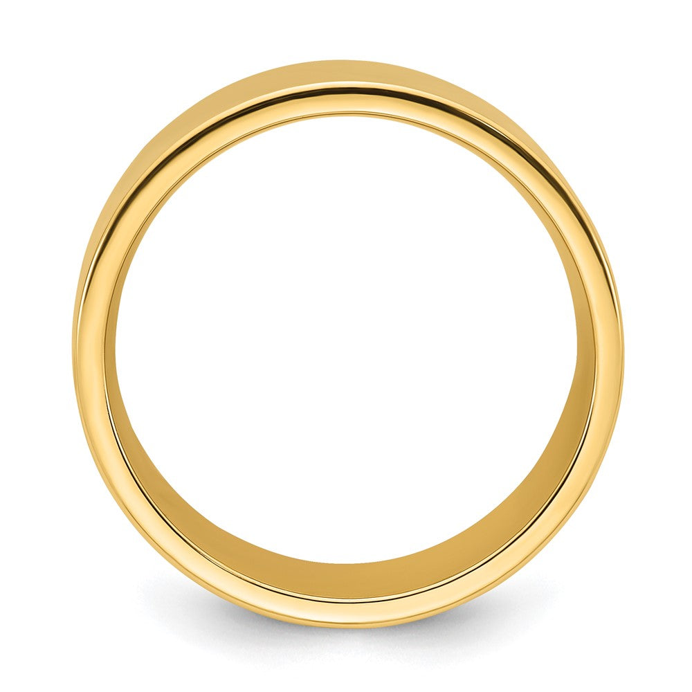 14k Yellow Gold 12mm Standard Weight Flat Comfort Fit Wedding Band Size 4.5 - View 2
