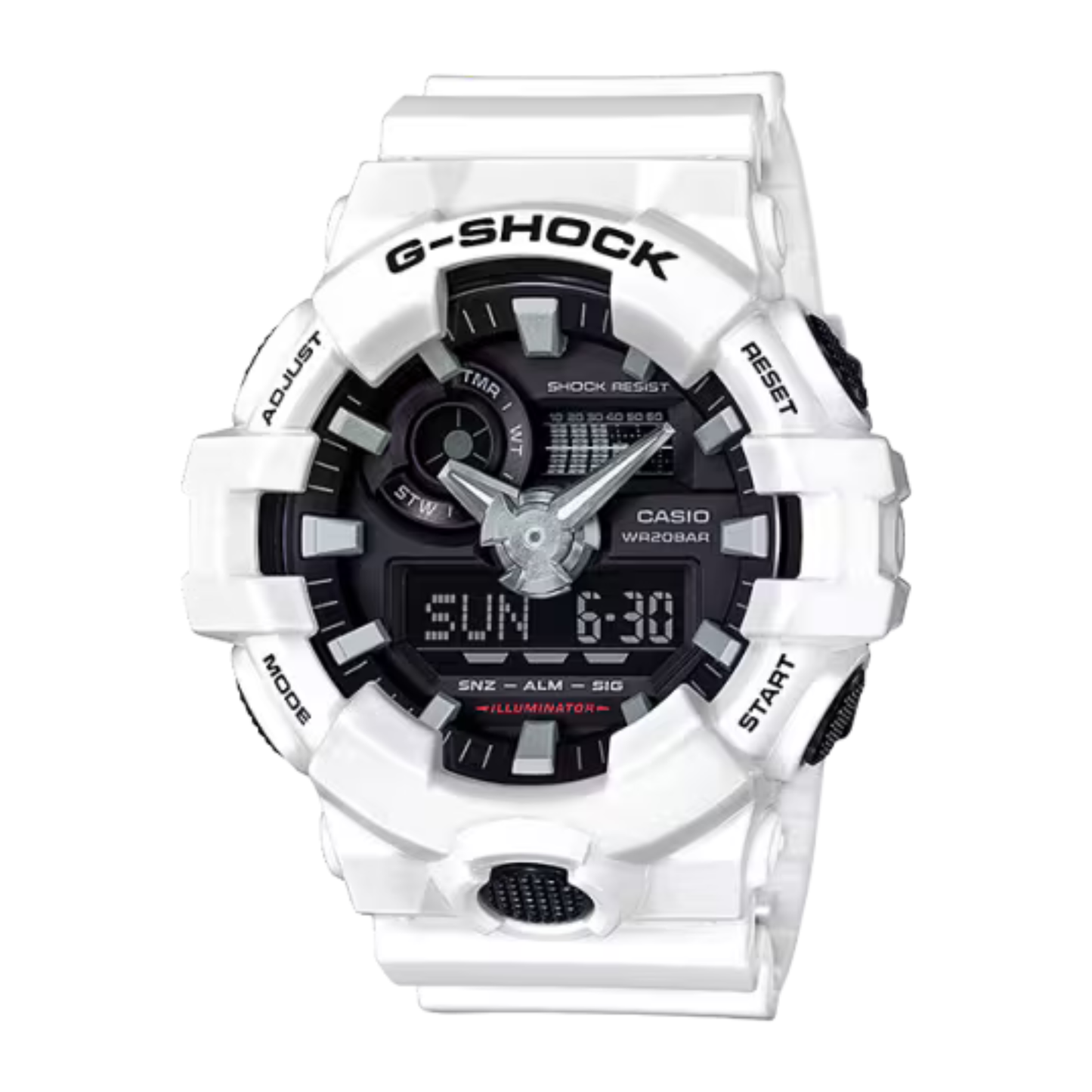 G-SHOCK GA700 Series Large White Analog-Digital Watch 57.5mm