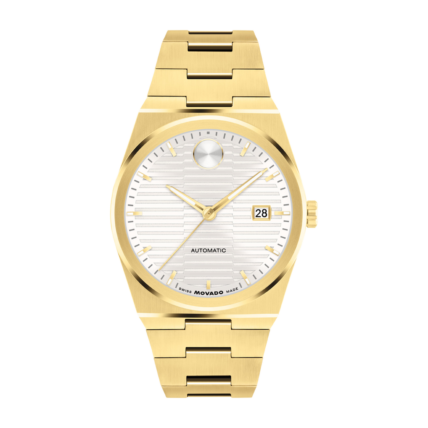 Movado Bold Quest Gold Stainless Steel White Dial Automatic Watch 39mm