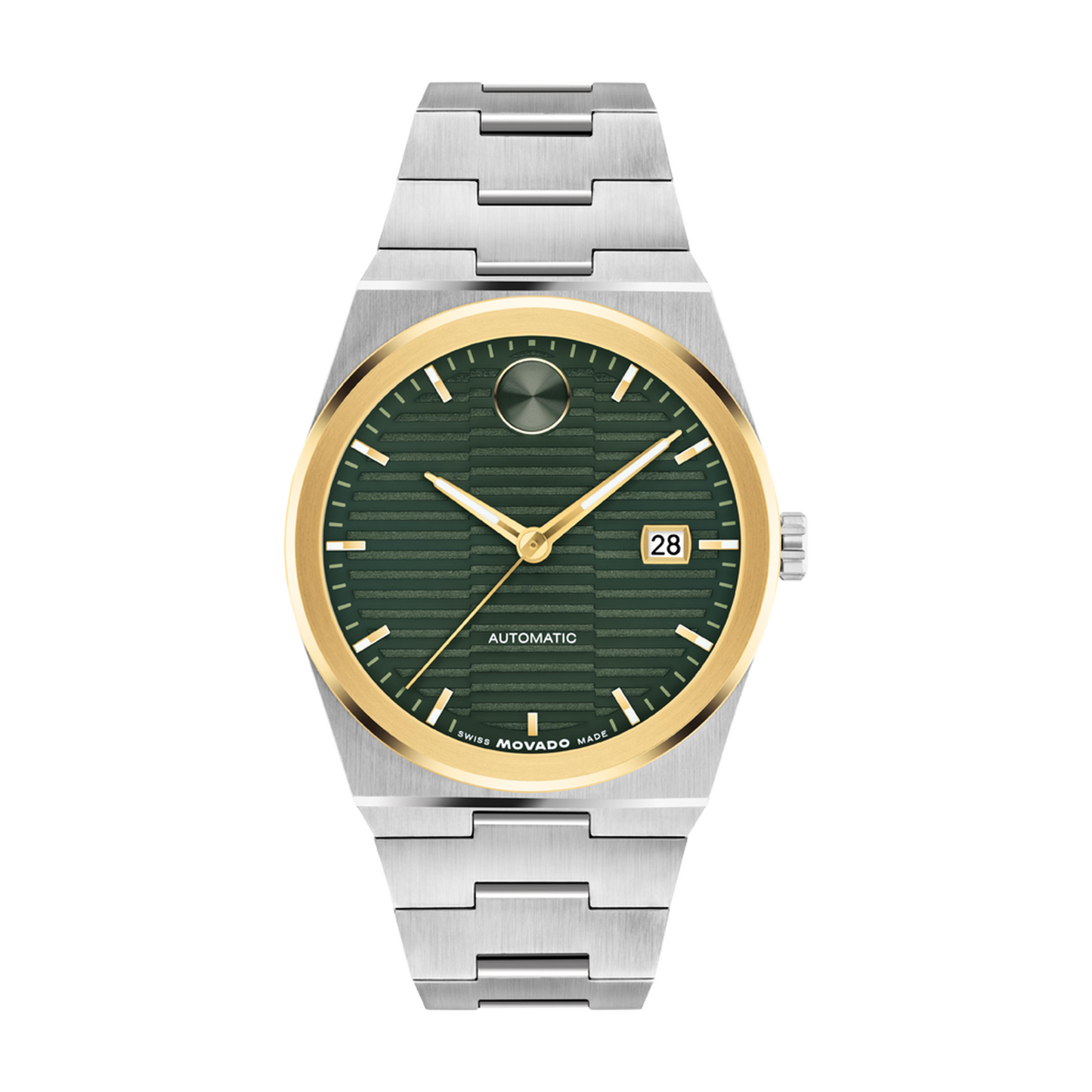 Movado Bold Quest Two-Tone Stainless Steel Green Dial Automatic Watch 39mm