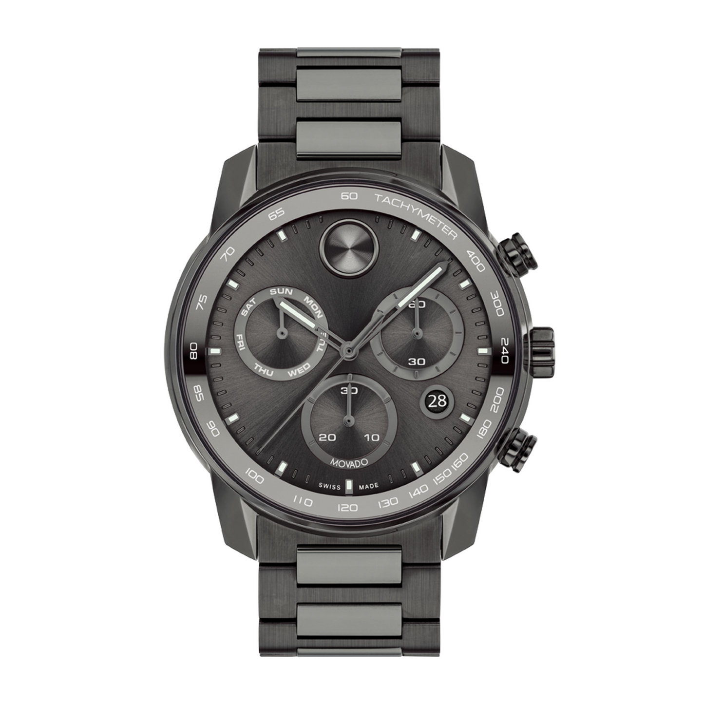 Movado Bold Verso Chronograph Gunmetal Ion-plated Stainless Steel Watch 44 mm