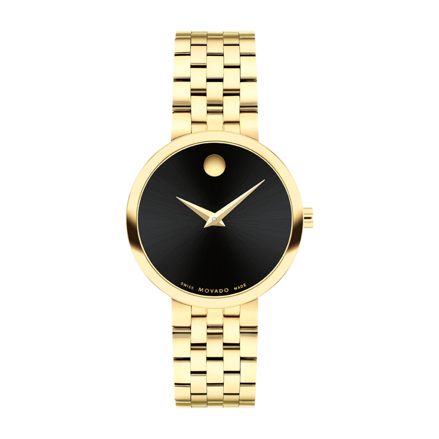 Movado Museum Classic Gold Stainless Steel Black Dial Watch 29.5mm
