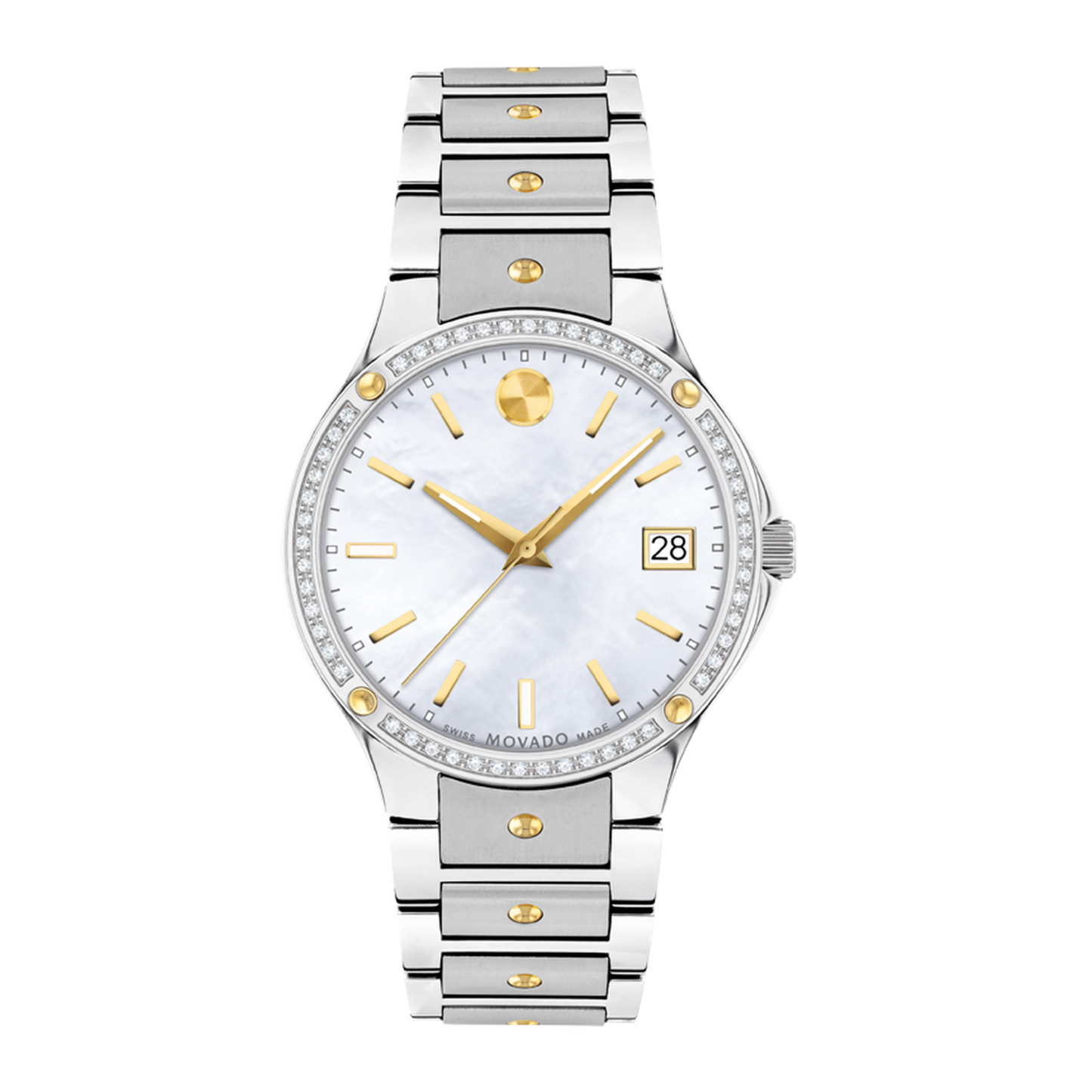 Movado SE Two-Tone Diamond White Dial Stainless Steel Watch 32 mm