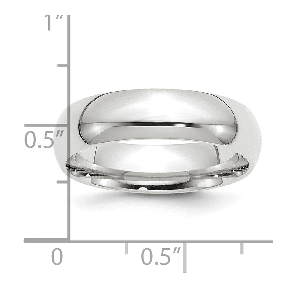 Platinum 6mm Comfort-Fit Wedding Band Size 10.5 - View 3