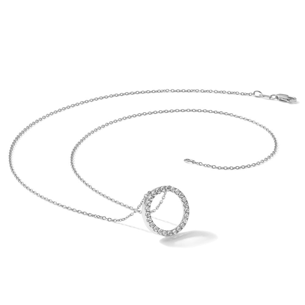 14k White Gold Diamond Circle Necklace, 18-Inch - Image 5