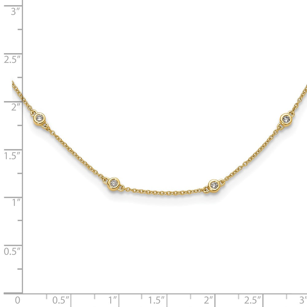 14k Gold Bezel-Set Diamond Cable Chain Necklace, 20-Inch - Image 3