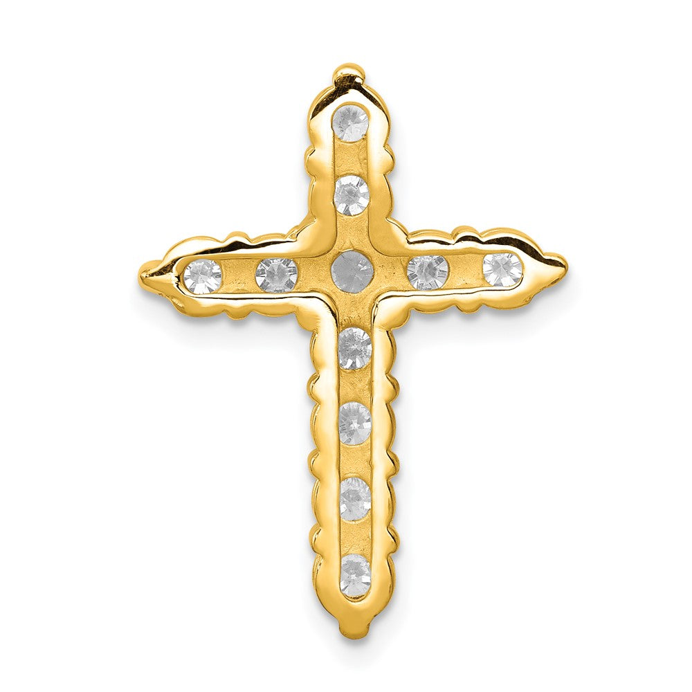 14k 1.25 carat AA Diamond Cross Chain Slide - View 3