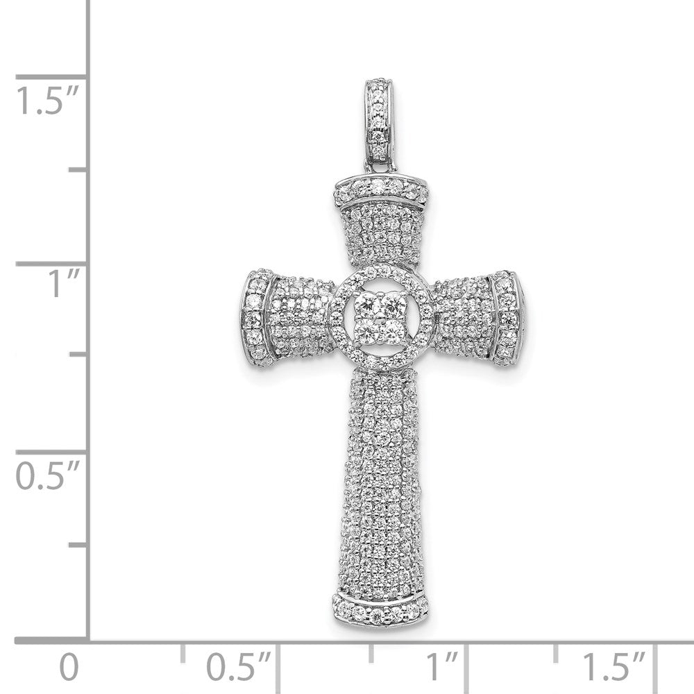 14k White Gold 1 carat Diamond Cross Pendant - View 4