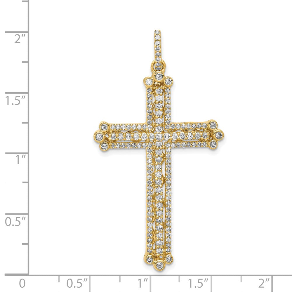 14k Gold Diamond Cross Pendant - Image 4