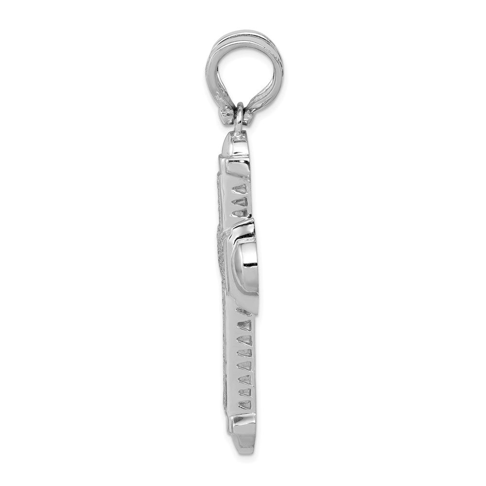 14k White Gold 7/8 carat Diamond Cross Pendant - View 2