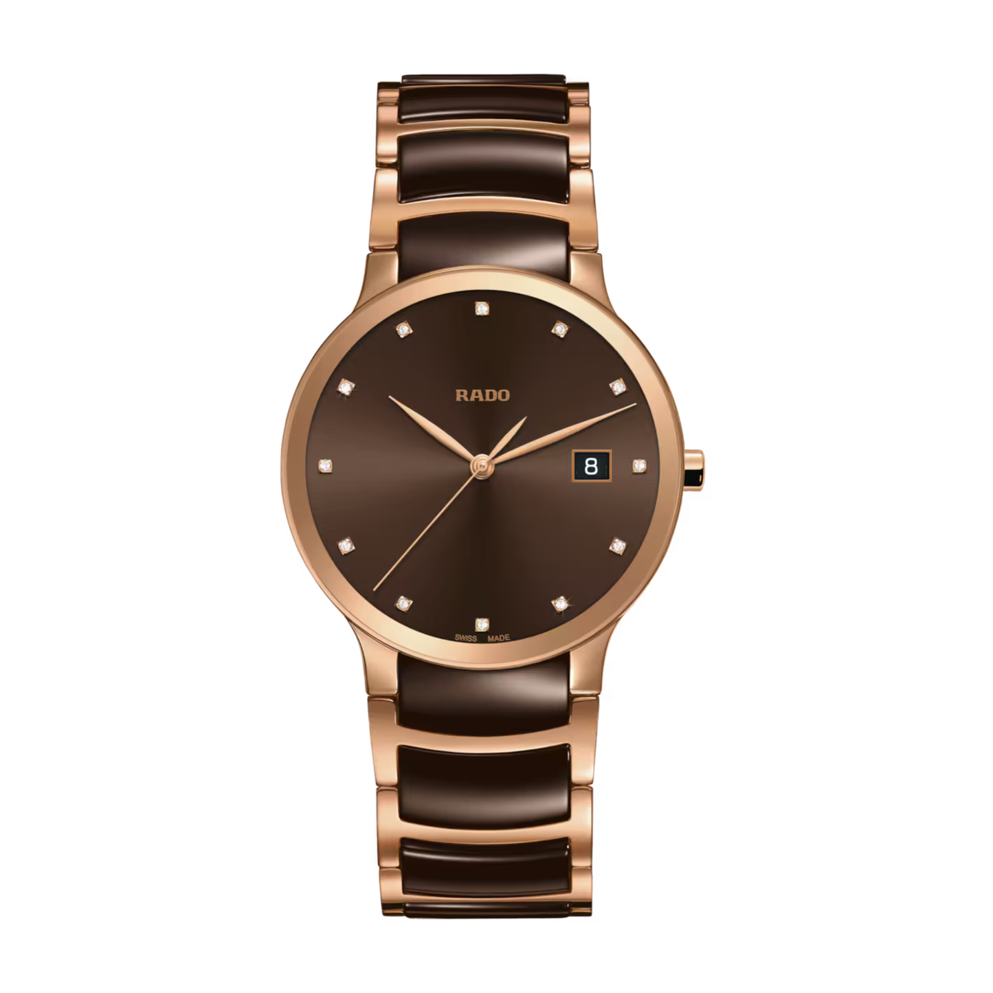 Rado Centrix Brown Diamond Two-Tone Ceramic Watch 38 mm