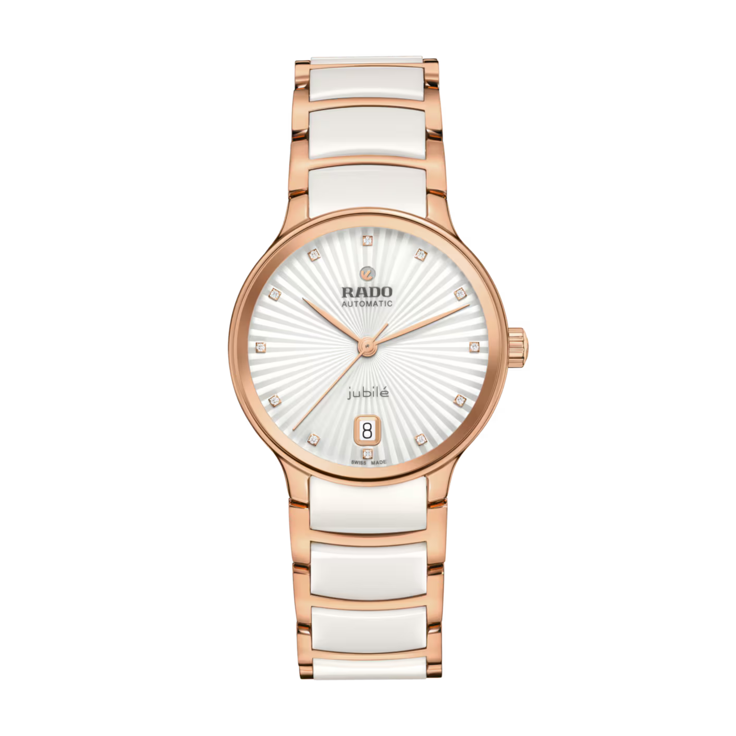 Rado Centrix Diamonds White Two-Tone Automatic Watch 35 mm